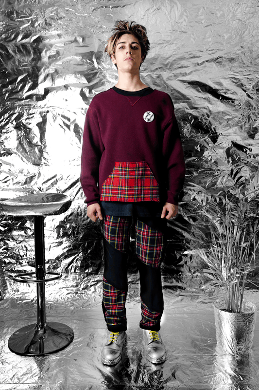 Off-Set Double Layer Crewneck