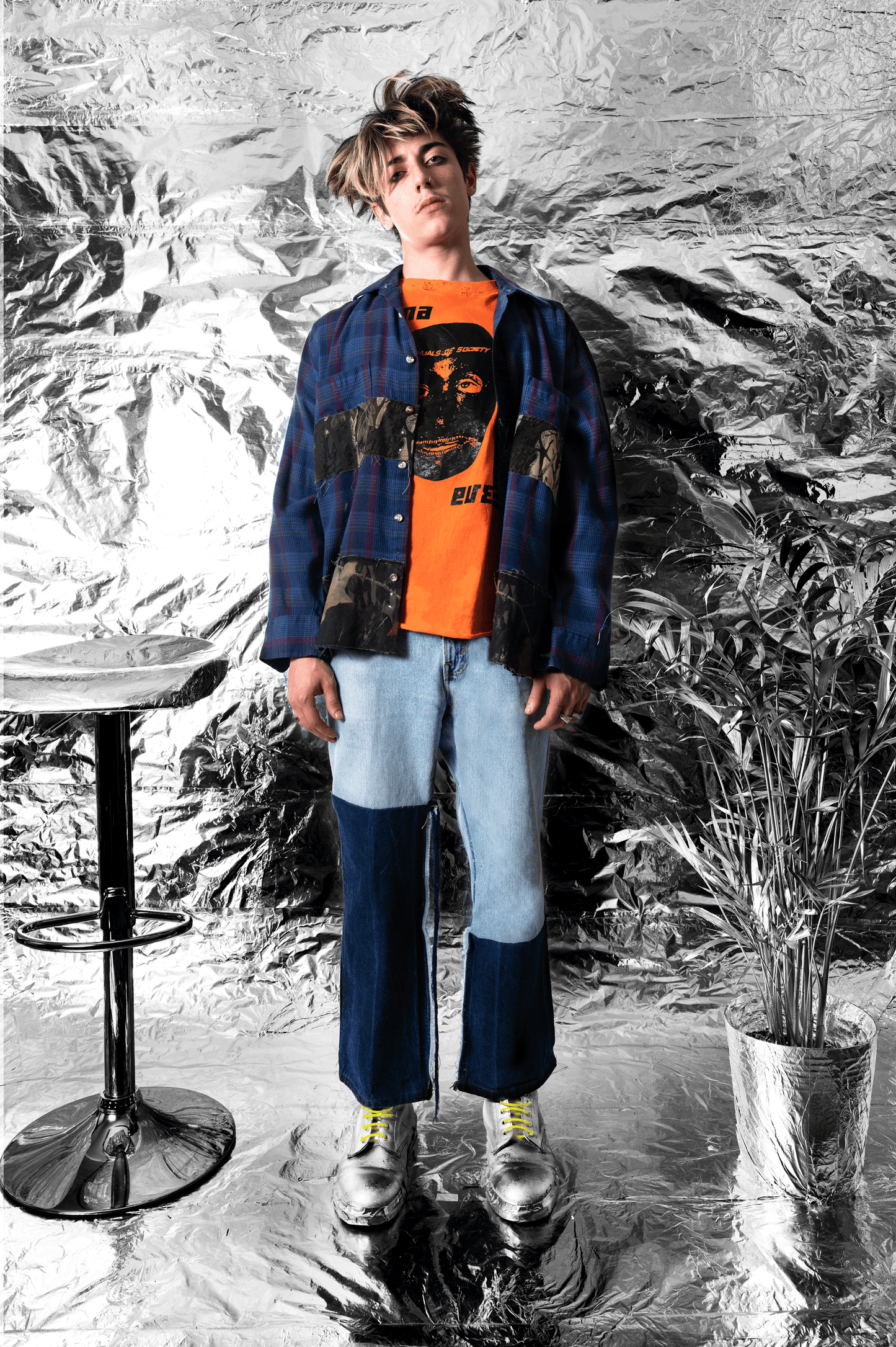 TORTUR3 Cut-Up Button Shirt